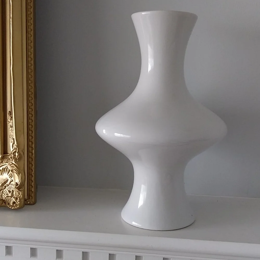 Mid Century Modern Vase white‎ home decor ceramic